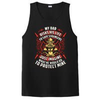 Firefighter Daughter Shirts My Dad Risks His Life PosiCharge Competitor Tank