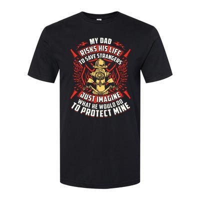 Firefighter Daughter Shirts My Dad Risks His Life Softstyle CVC T-Shirt