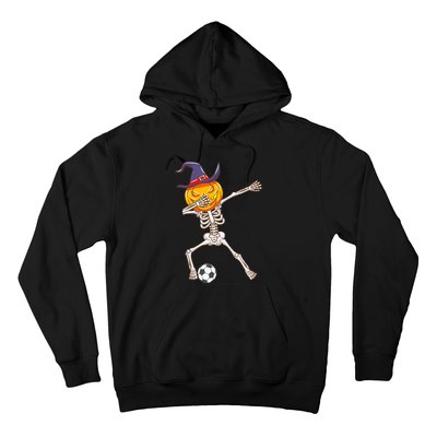 Funny Dabbing Skeleton Pumpkin Head Scary Witch Hat Soccer Hoodie