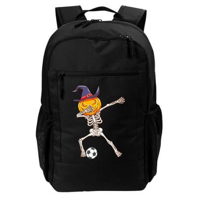 Funny Dabbing Skeleton Pumpkin Head Scary Witch Hat Soccer Backpack