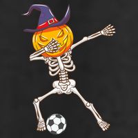 Funny Dabbing Skeleton Pumpkin Head Scary Witch Hat Soccer 11oz C Handle Ceramic Mug