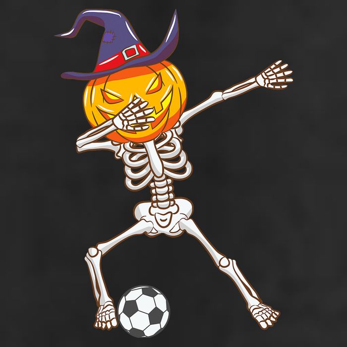 Funny Dabbing Skeleton Pumpkin Head Scary Witch Hat Soccer 11oz C Handle Ceramic Mug