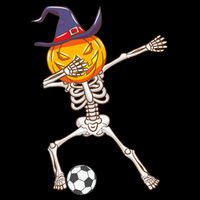 Funny Dabbing Skeleton Pumpkin Head Scary Witch Hat Soccer Drawstring Bag