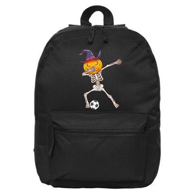 Funny Dabbing Skeleton Pumpkin Head Scary Witch Hat Soccer 16 in Basic Backpack