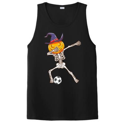 Funny Dabbing Skeleton Pumpkin Head Scary Witch Hat Soccer PosiCharge Competitor Tank