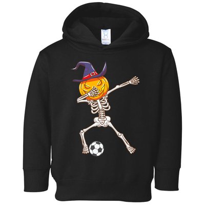 Funny Dabbing Skeleton Pumpkin Head Scary Witch Hat Soccer Toddler Hoodie
