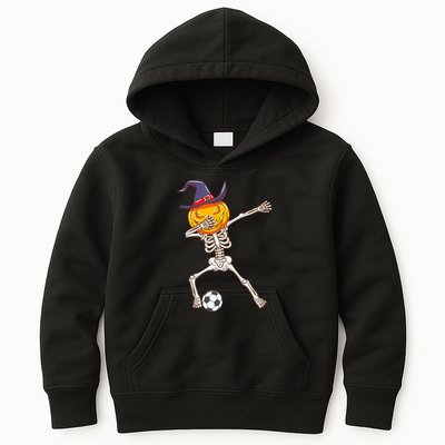 Funny Dabbing Skeleton Pumpkin Head Scary Witch Hat Soccer Kids Hoodie