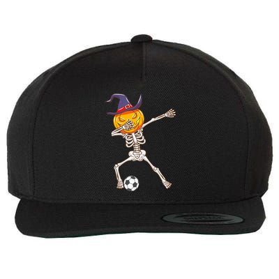 Funny Dabbing Skeleton Pumpkin Head Scary Witch Hat Soccer Wool Snapback Cap