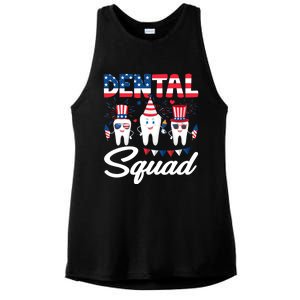 Funny Dental Squad Dental Hygienists Usa Flag 4th Of July Cool Gift Ladies PosiCharge Tri-Blend Wicking Tank