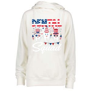 Funny Dental Squad Dental Hygienists Usa Flag 4th Of July Cool Gift Womens Funnel Neck Pullover Hood