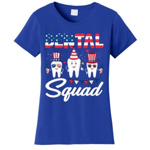 Funny Dental Squad Dental Hygienists Usa Flag 4th Of July Cool Gift Women's T-Shirt