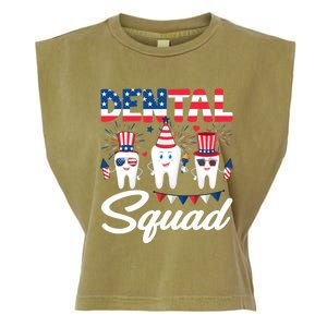 Funny Dental Squad Dental Hygienists Usa Flag 4th Of July Cool Gift Garment-Dyed Women's Muscle Tee