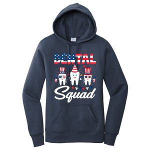 Funny Dental Squad Dental Hygienists Usa Flag 4th Of July Cool Gift Women's Pullover Hoodie