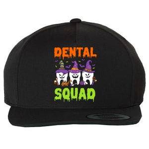 Funny Dental Squad Costume Trick Or Teeth Denstist Halloween Gift Wool Snapback Cap