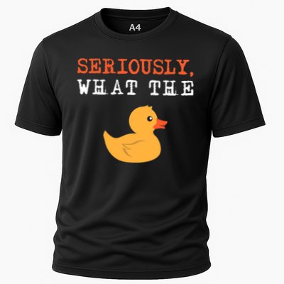 Funny Ducks Seriously What The Duck Animal Pun Rubber Ducky Performance Shirt