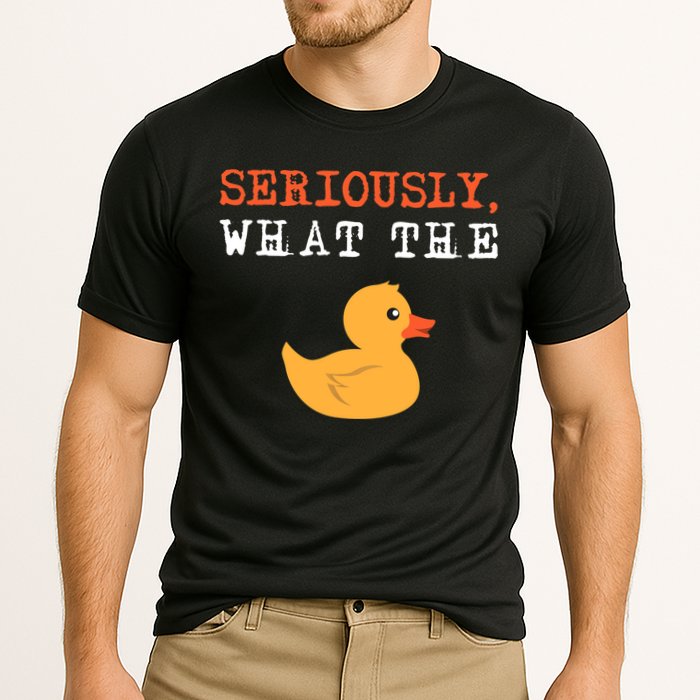 Funny Ducks Seriously What The Duck Animal Pun Rubber Ducky Performance Shirt