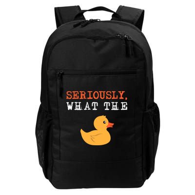 Funny Ducks Seriously What The Duck Animal Pun Rubber Ducky Backpack