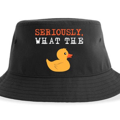 Funny Ducks Seriously What The Duck Animal Pun Rubber Ducky Sustainable Bucket Hat