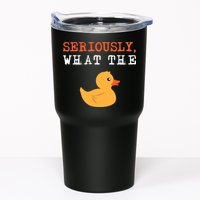 Funny Ducks Seriously What The Duck Animal Pun Rubber Ducky Tumbler