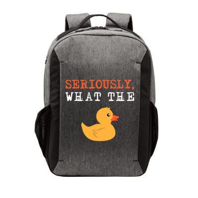 Funny Ducks Seriously What The Duck Animal Pun Rubber Ducky Vector Backpack