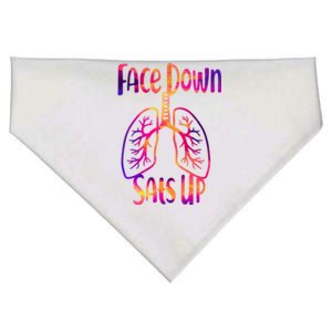 Face Down Sats Up Respiratory Therapist Nurse Nursing Gift USA-Made Doggie Bandana