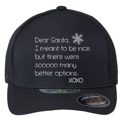 Funny Dear Santa Naughty Christmas  Flexfit Unipanel Trucker Cap