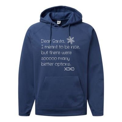 Funny Dear Santa Naughty Christmas  Performance Fleece Hoodie