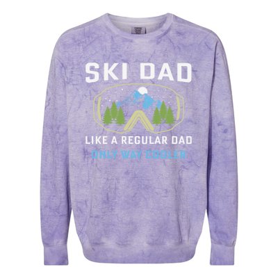 Father's Day Ski Dad Cool Proud Family Dad Gift Colorblast Crewneck Sweatshirt