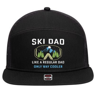 Father's Day Ski Dad Cool Proud Family Dad Gift 7 Panel Mesh Trucker Snapback Hat