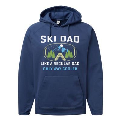 Father's Day Ski Dad Cool Proud Family Dad Gift Performance Fleece Hoodie