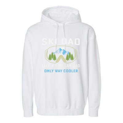 Father's Day Ski Dad Cool Proud Family Dad Gift Garment-Dyed Fleece Hoodie