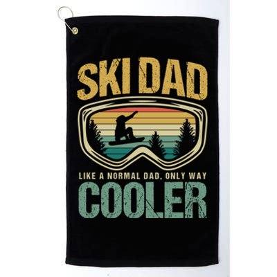 Father's Day Skier Ski Dad Like Normal Day Only Cooler Gift Platinum Collection Golf Towel