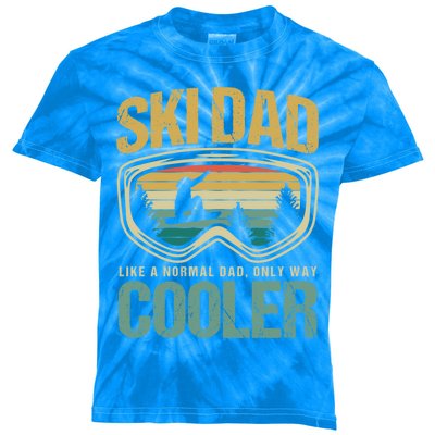 Father's Day Skier Ski Dad Like Normal Day Only Cooler Gift Kids Tie-Dye T-Shirt