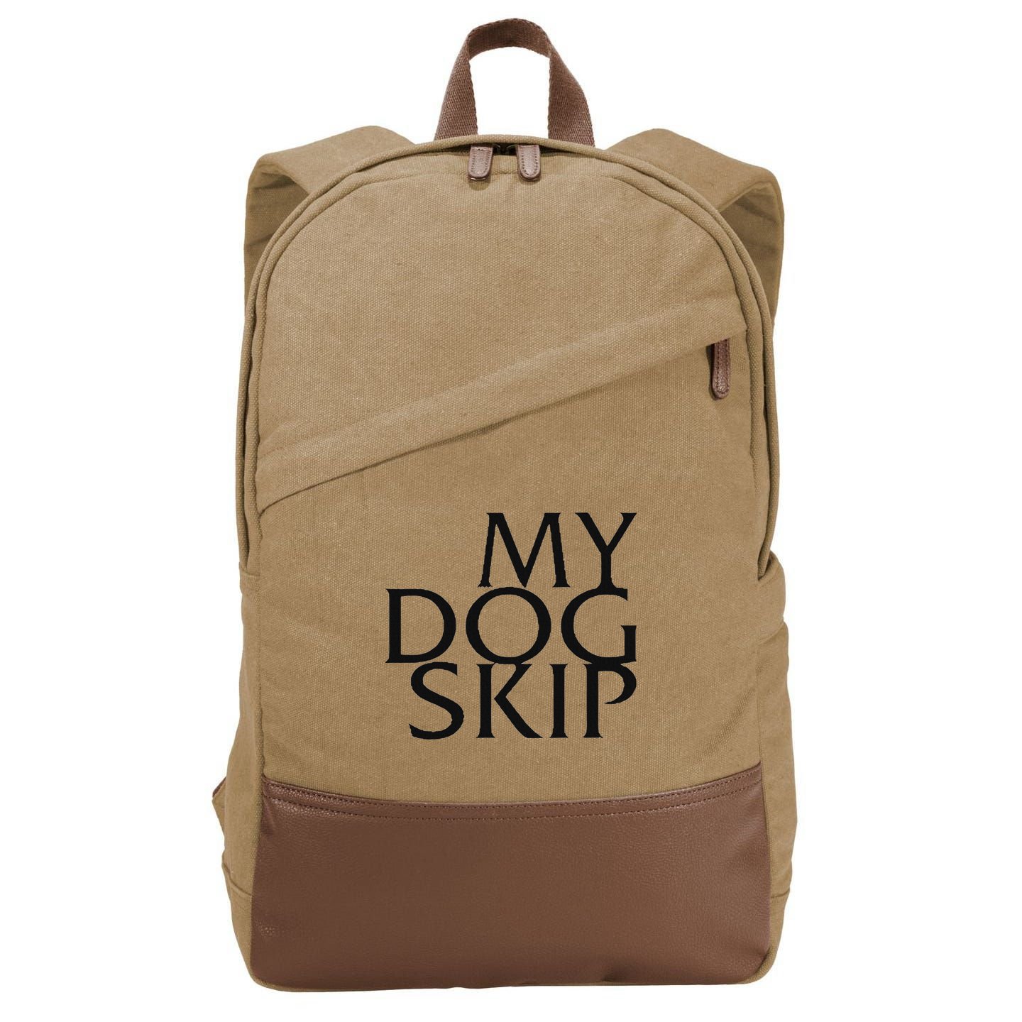Funny Dog Saying My Dog Skip Cotton Canvas Backpack