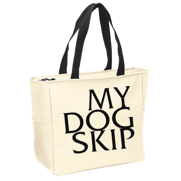 Funny Dog Saying My Dog Skip Zip Tote Bag