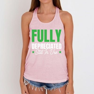 Fully Depreciated Still In Use Cute Gift Women's Knotted Racerback Tank