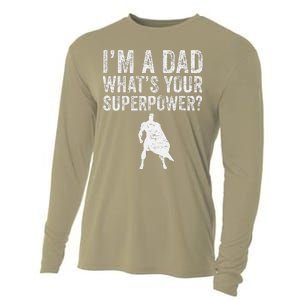 Father’S Day Superhero Dad I’M A Dad What’S Your Superpower Cooling Performance Long Sleeve Crew