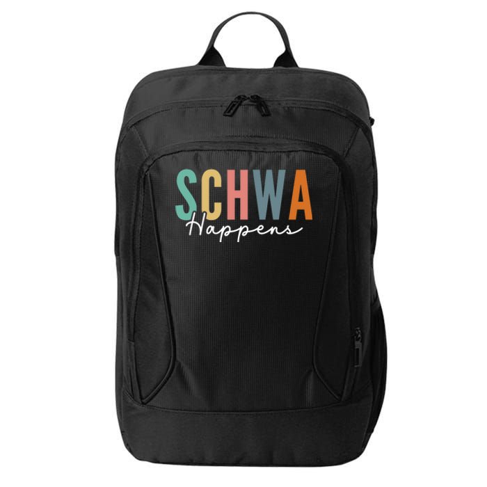 Funny Dyslexia Schwa Happens Speech Phonics Teacher Linguist City Backpack