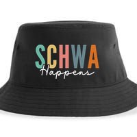 Funny Dyslexia Schwa Happens Speech Phonics Teacher Linguist Sustainable Bucket Hat