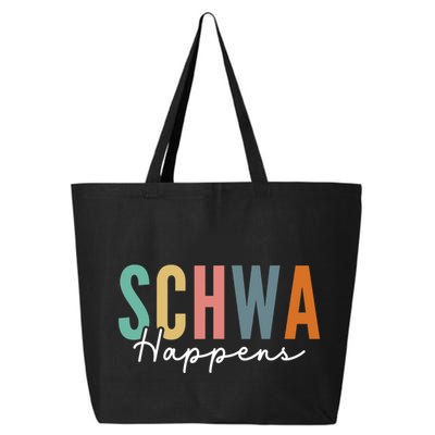 Funny Dyslexia Schwa Happens Speech Phonics Teacher Linguist 25L Jumbo Tote
