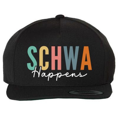 Funny Dyslexia Schwa Happens Speech Phonics Teacher Linguist Wool Snapback Cap