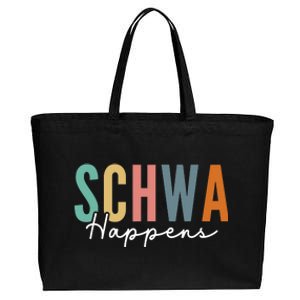 Funny Dyslexia Schwa Happens Speech Phonics Teacher Linguist Cotton Canvas Jumbo Tote