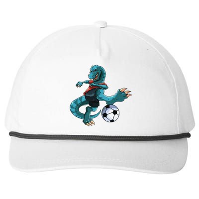 Funny Dino Soccer Player Trex Lover Football Game Snapback Five-Panel Rope Hat