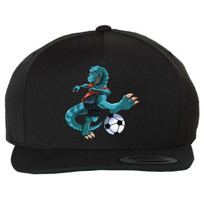 Funny Dino Soccer Player Trex Lover Football Game Wool Snapback Cap