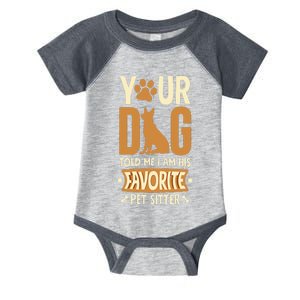 Funny Dog Sitter Pet Sitting Watcher Pet Sitter Infant Baby Jersey Bodysuit