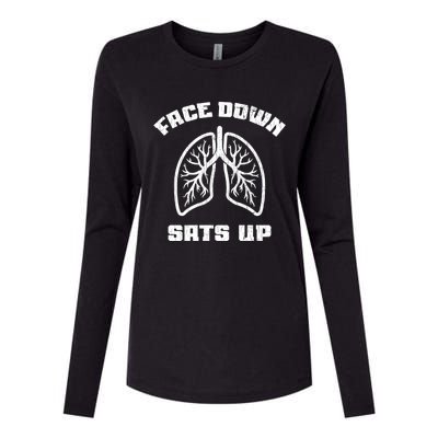 Face Down Sats Up Funny Healthcare Worker Nurses Graphic Cool Gift Womens Cotton Relaxed Long Sleeve T-Shirt