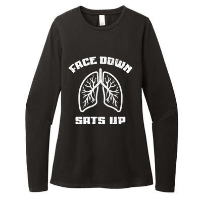 Face Down Sats Up Funny Healthcare Worker Nurses Graphic Cool Gift Womens CVC Long Sleeve Shirt