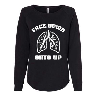 Face Down Sats Up Funny Healthcare Worker Nurses Graphic Cool Gift Womens California Wash Sweatshirt