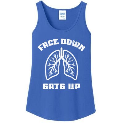 Face Down Sats Up Funny Healthcare Worker Nurses Graphic Cool Gift Ladies Essential Tank