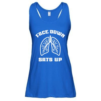 Face Down Sats Up Funny Healthcare Worker Nurses Graphic Cool Gift Ladies Essential Flowy Tank